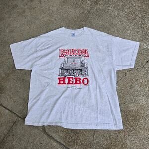 Vtg DOWNTOWN HEBO General Store Graphic Baggy Oregon Destination Tee Shirt XXXL